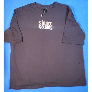 Sinner Seeking Säles Thick Black T-Shirt Men's Size 3XL Streetwear